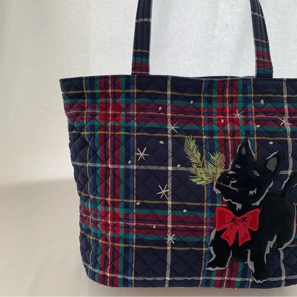 Vera Bradley Small Vera Tote Bag in Tartan Plaid Scottie Dog - Picture 5 of 16